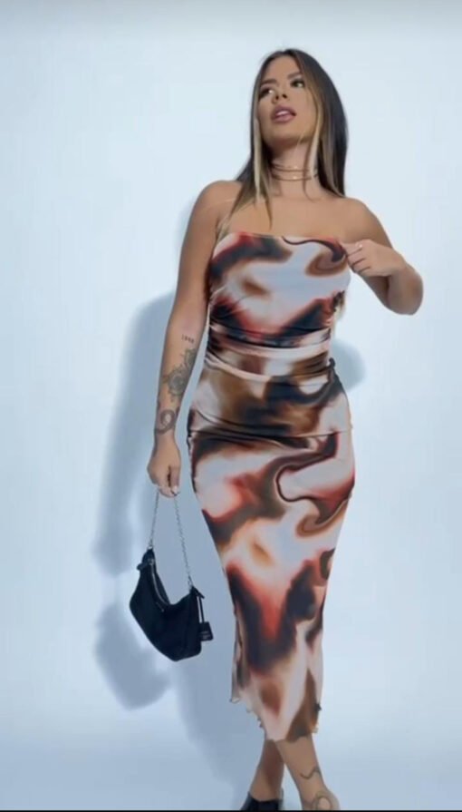 Vestido gringa, Tule estampado - Image 10